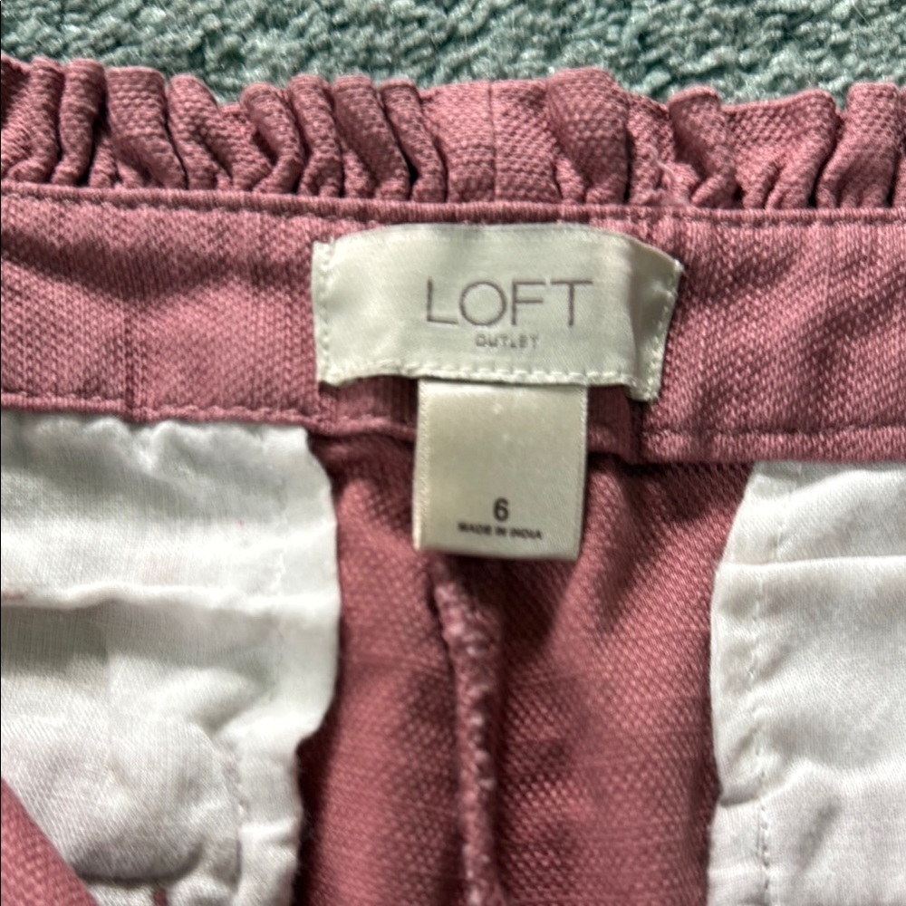 LOFT Pink Shorts with Textured Weave